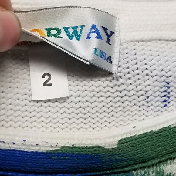 Kolorway Size 2 (XL?) Hand Painted Sweater Golfing Art To Wear Crewneck VTG USA - Picture 6 of 9